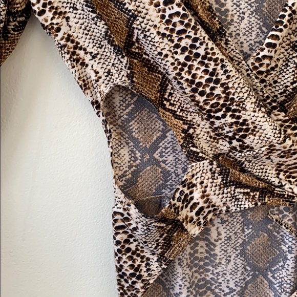 Brown/tan snake skin print bodysuit - Picture 2 of 5